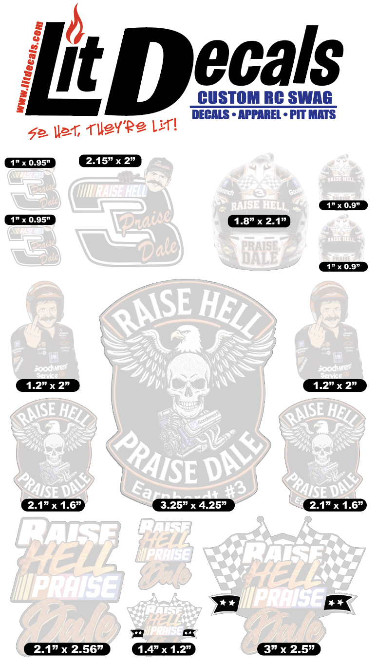 Raise Hell Sticker Sheet DIMENSIONS